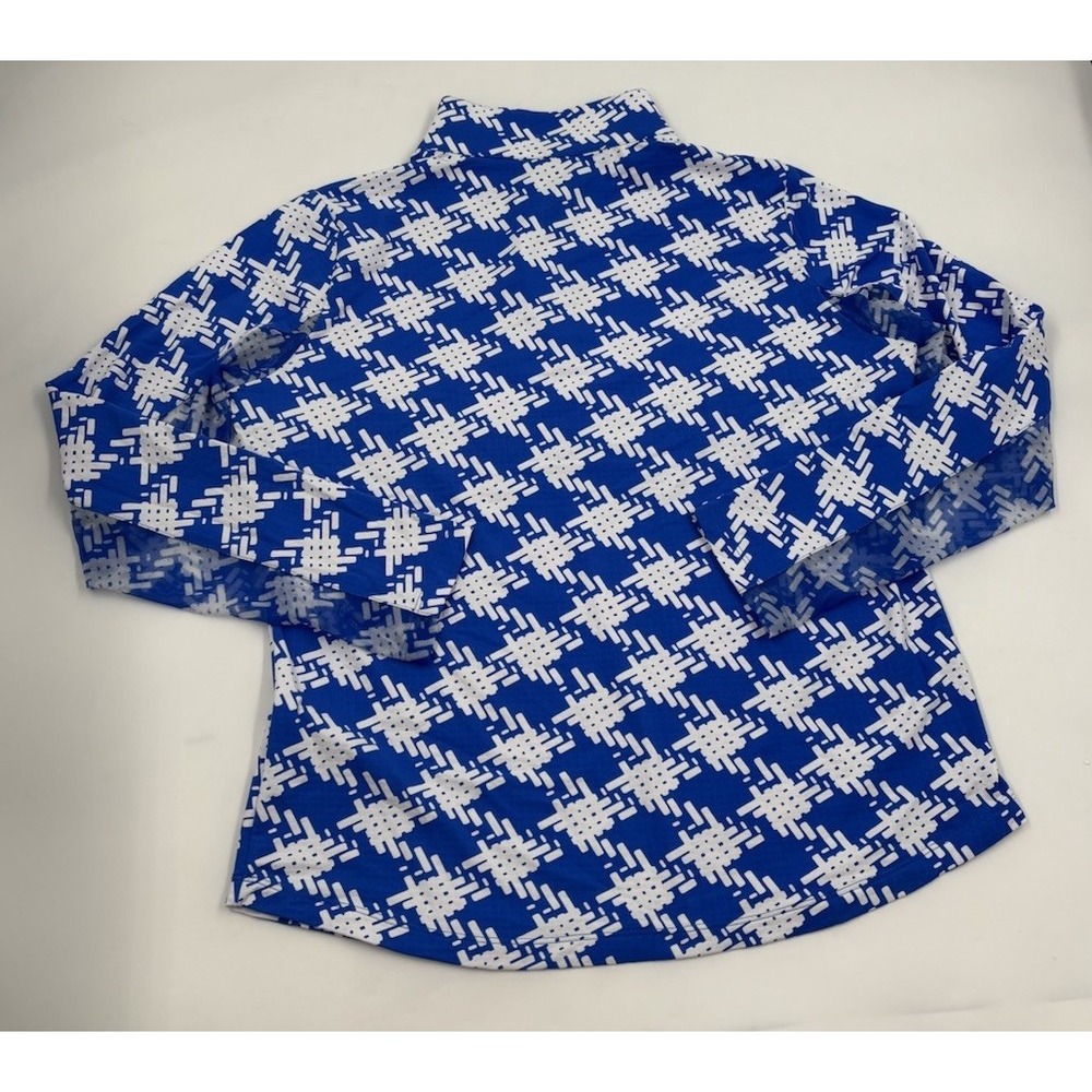 IBKUL Women's L Nylon Mesh Blue Long Sleeve Golf Pullover - Picture 6 of 6